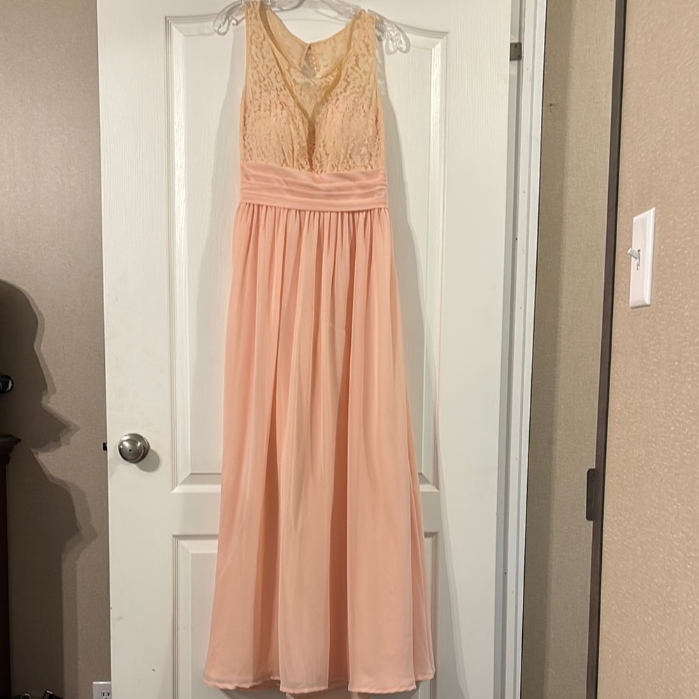 Elegant Peach Lace Dress